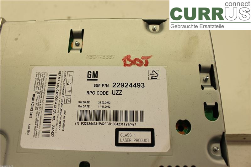 OPEL ASTRA  J    10-15 Radio CD / Multimedia panel 22924493 A14NET