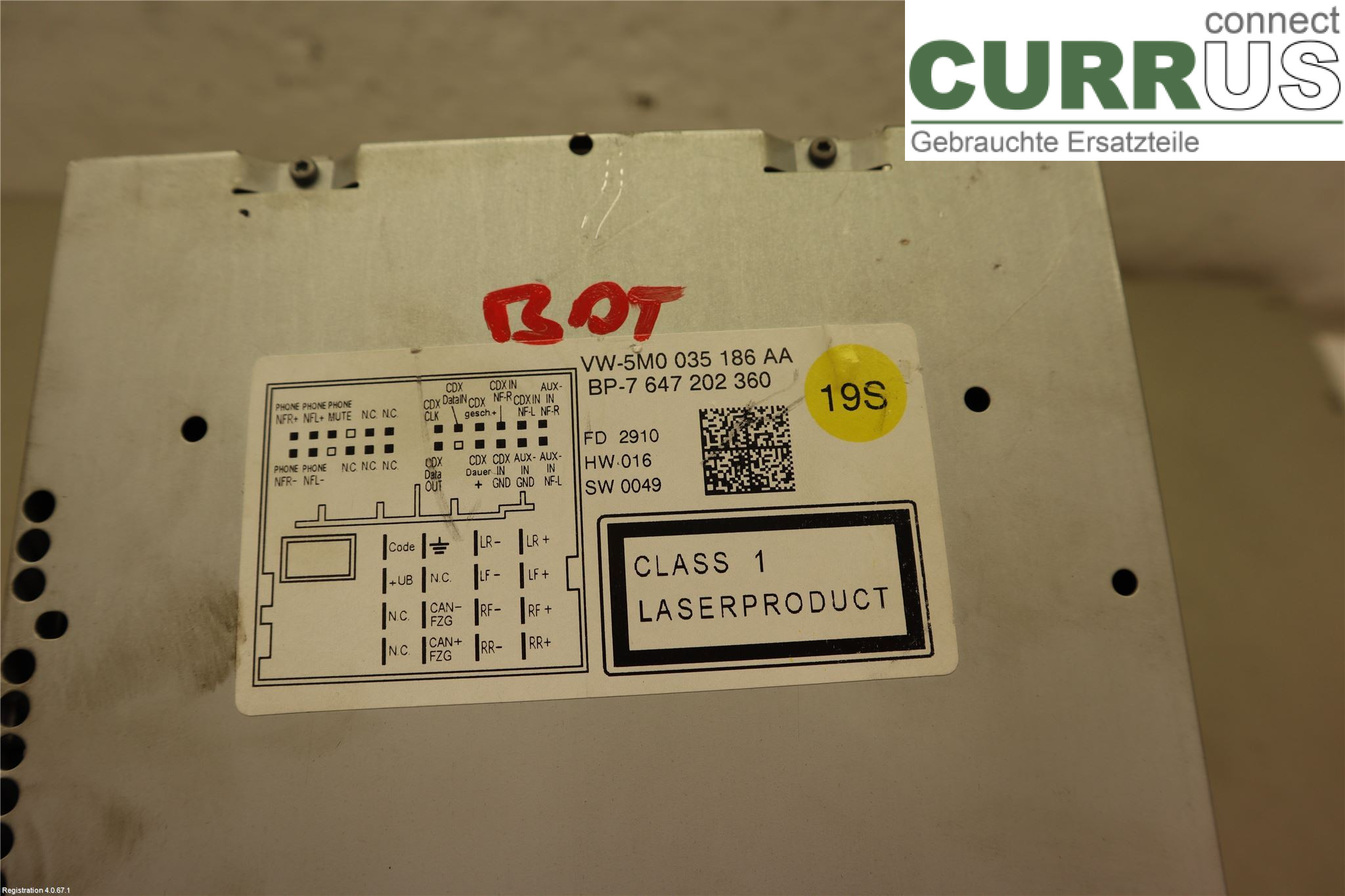 VW TRANSP/CARAVELLE 04-15 Radio CD / Multimedia panel 5M0057187AX CAAB