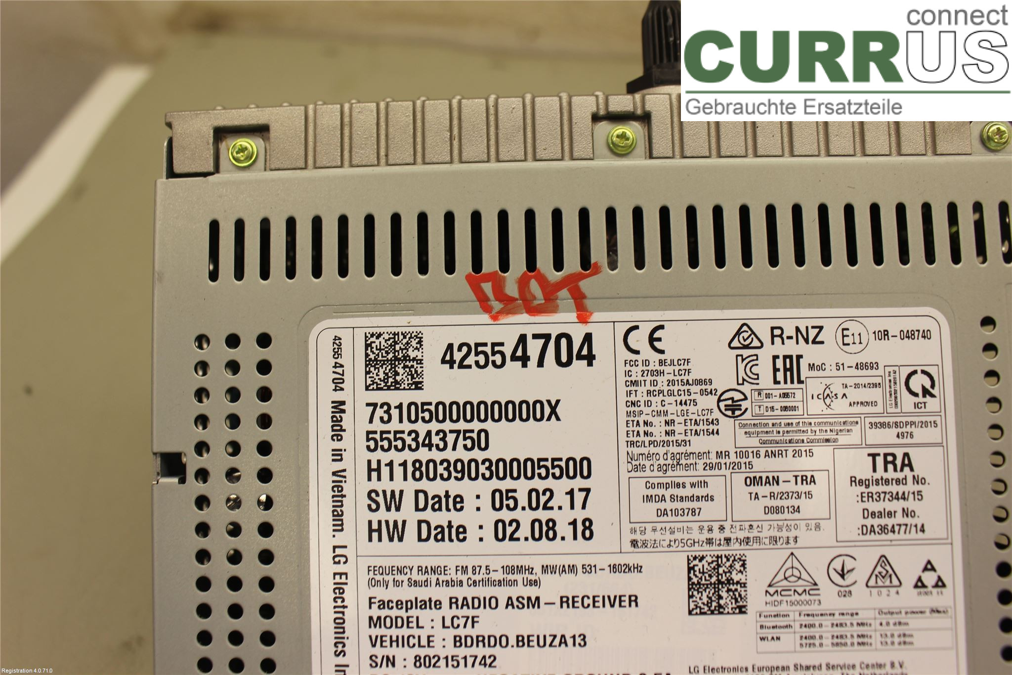 OPEL CORSA E  15-19 Radio CD /Multimediapanel 42645298 B14XEL