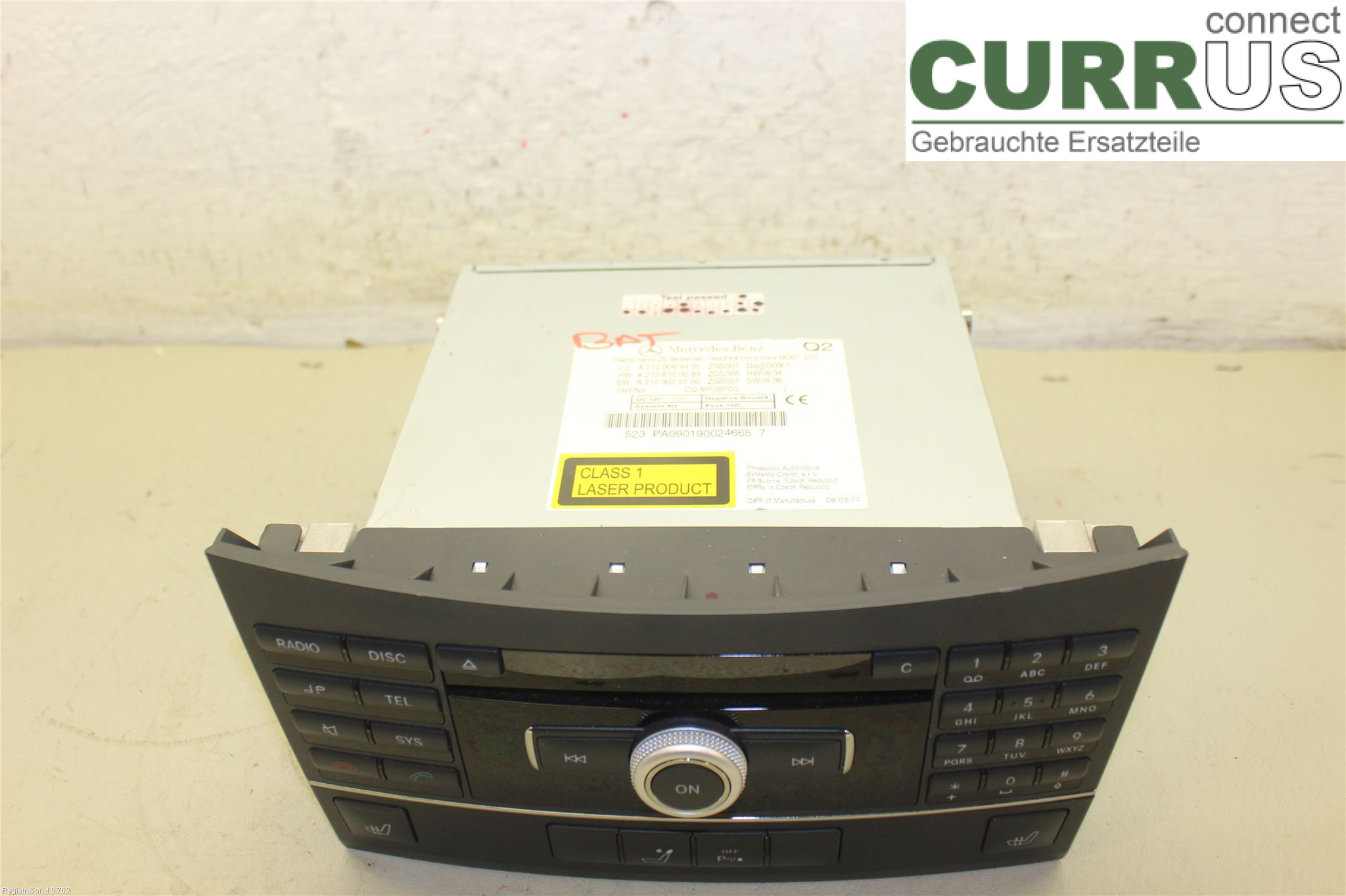 MB E-KLASS (W212) 09-16 Radio CD /Multimediapanel A2129069900 OM651.924