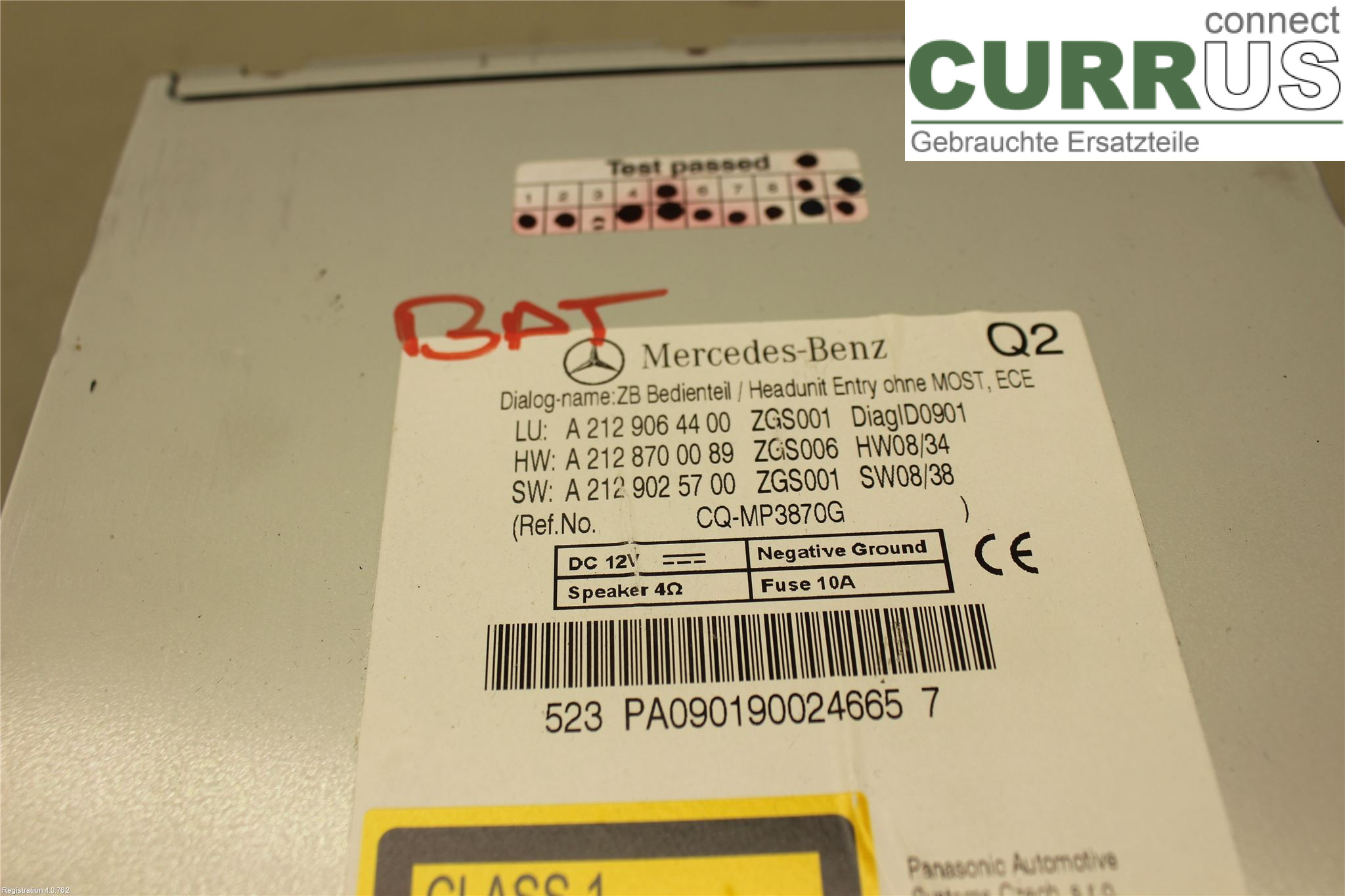 MB E-KLASS (W212) 09-16 Radio CD /Multimediapanel A2129069900 OM651.924