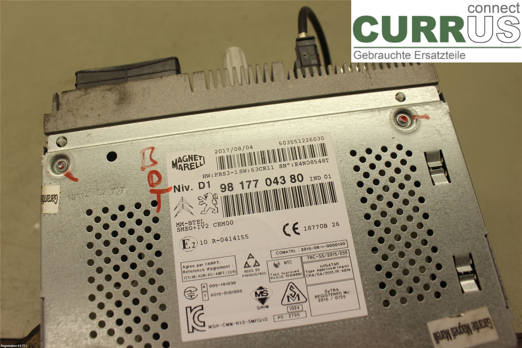 PEUGEOT PARTNER 16-18 Radio CD /Multimediapanel 1680017380 BHW