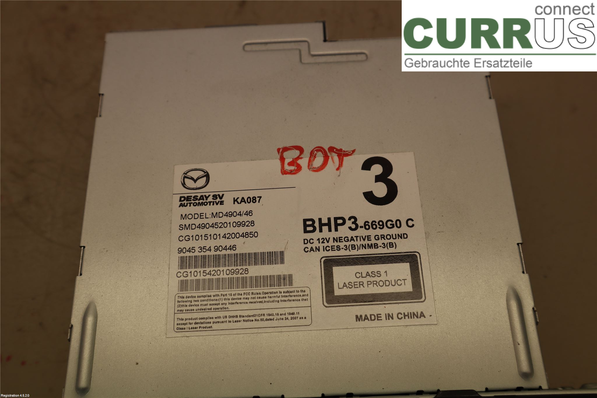 MAZDA 3 III   14-19 Radio CD /Multimediapanel BHP3669G0 PE-VPS