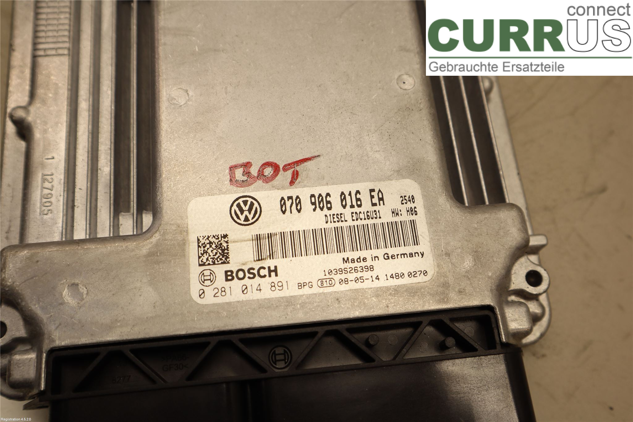 VW TRANSP/CARAVELLE 04-15 Engine Control Unit Diesel (ECU) 070906016EA BPC