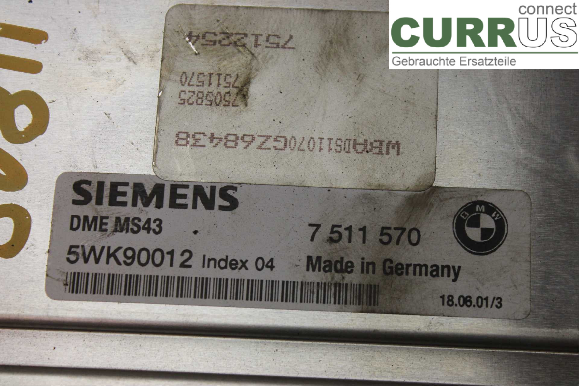 BMW 5 E39 95-04 Engine Control Unit (ECU) 7511570 2,0i/M54-B22