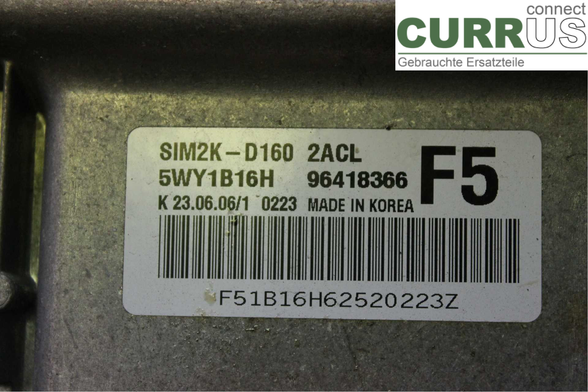 CHEVROLET EPICA Engine Control Unit (ECU) 96418366F5 2,0i/X20D1