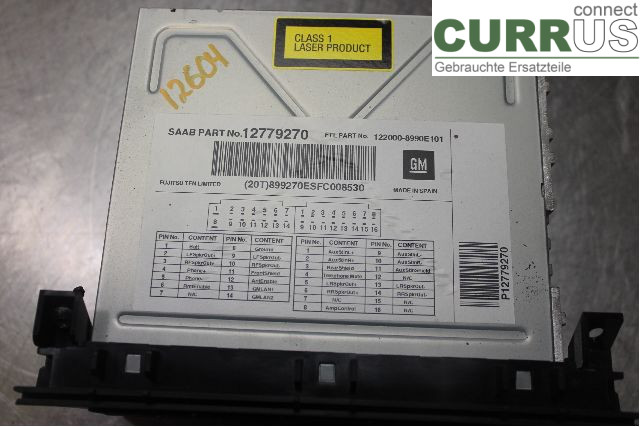 SAAB 9-3 VER 2 Radio CD / Multimedia panel 12779270 1,9TiD/Z19DTH