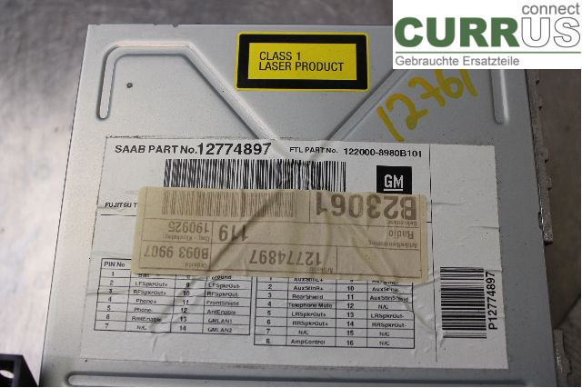 SAAB 9-3 VER 2 Radio CD / Multimedia panel 12774897 1,9TiD/Z19DTH