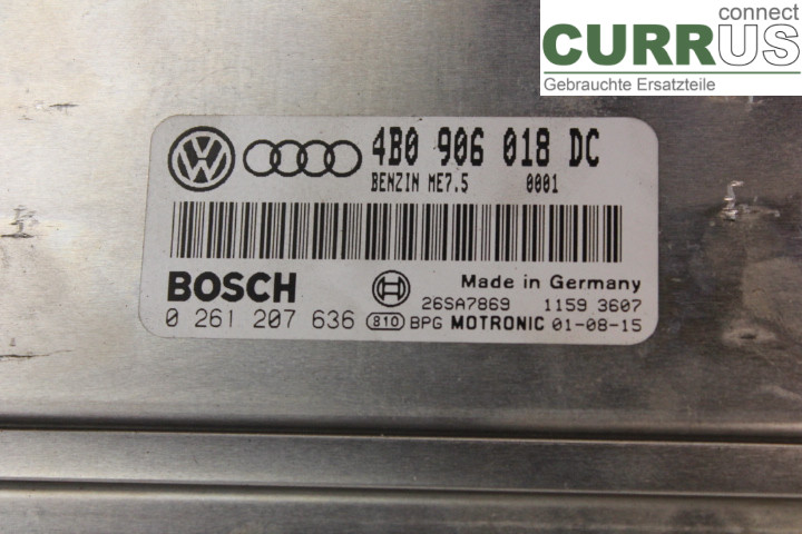 VW PASSAT      01-05 Sterownik silnika (ECU) 4B0906018DC 1,8T/AWT