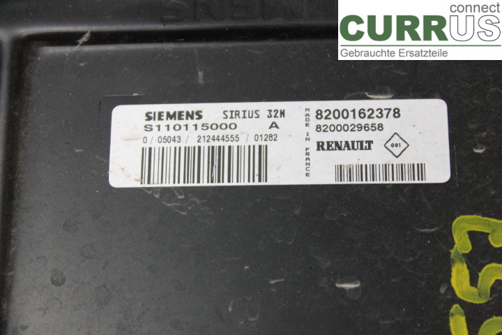 RENAULT CLIO II    01-08 Engine Control Unit (ECU) 8200162378 1,2i/D7F726