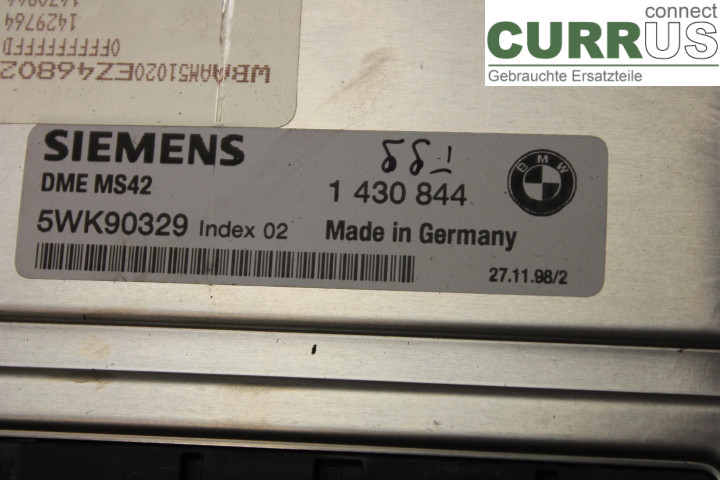 BMW 3 E46      98-05 Engine Control Unit (ECU) 1430844 2,8i/M52-TUB28