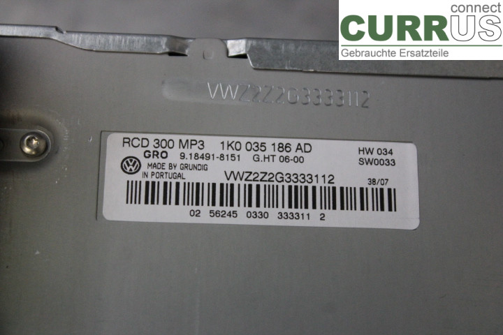 VW PASSAT      05-10 Radio CD / panneau multimédia 1K0035186AD 2,0TDi/BMP