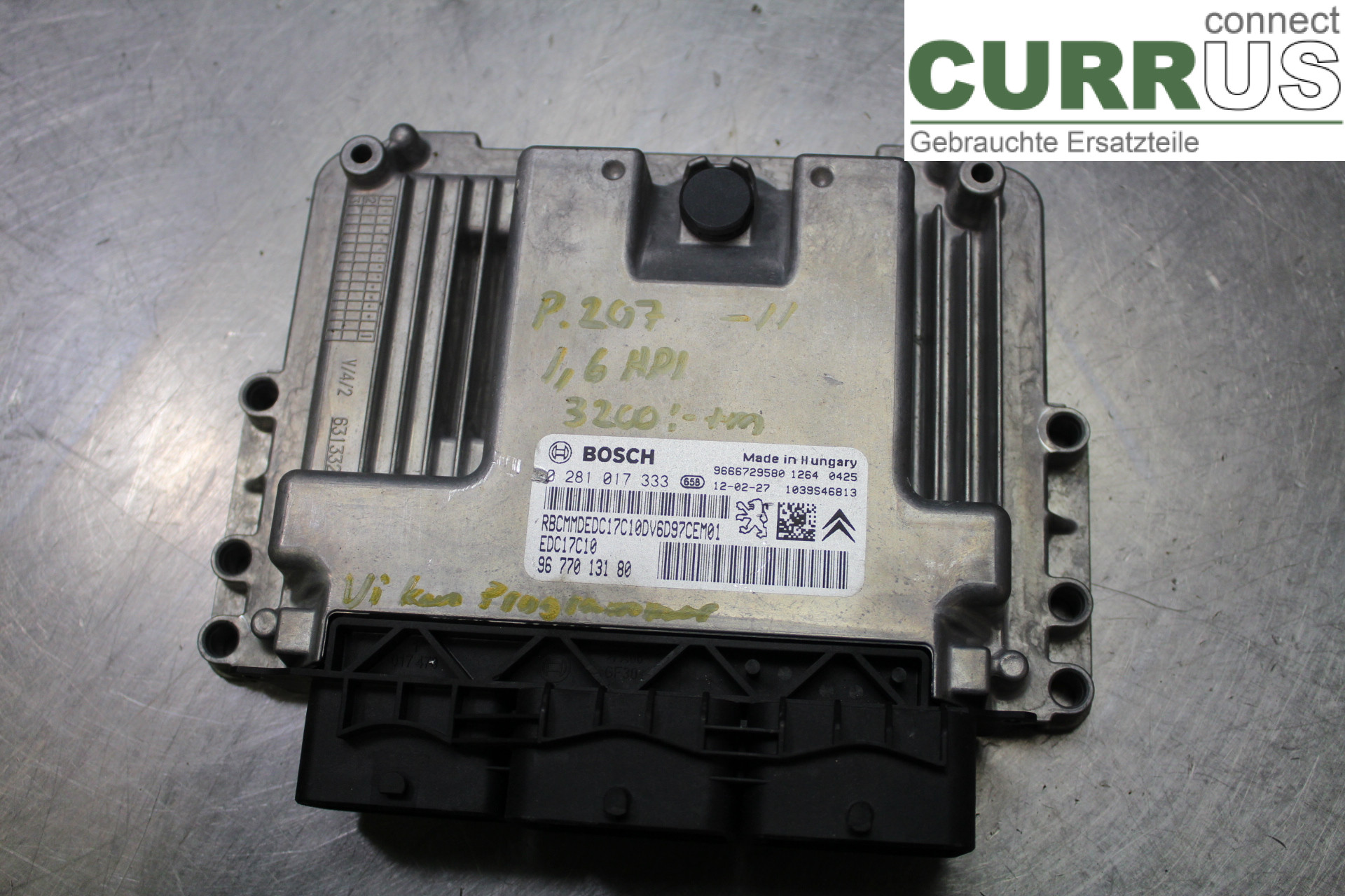 PEUGEOT 207 Motorens styreenhed (ECU) 9677013180 