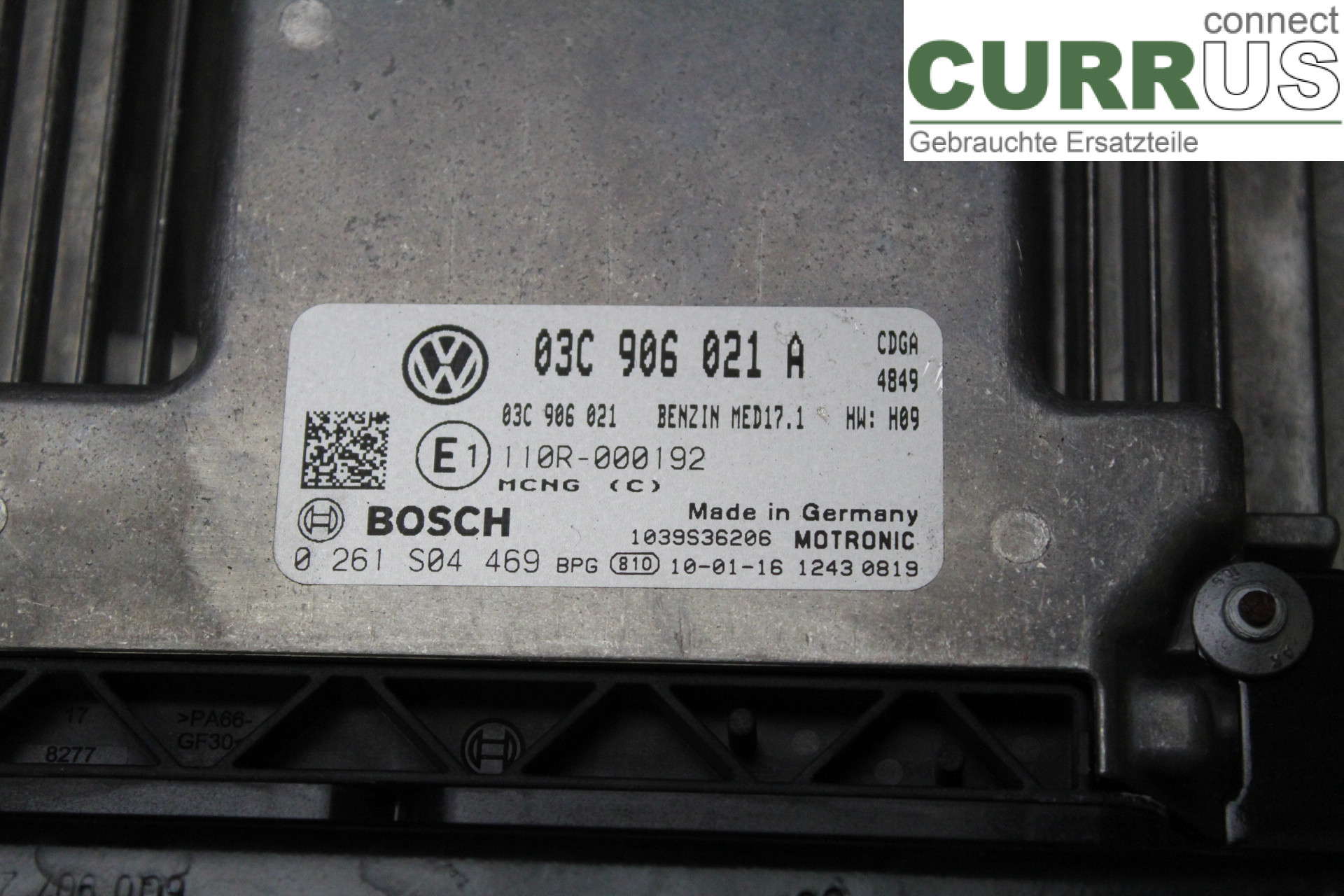 VW PASSAT      05-10 Engine Control Unit (ECU) 03C906021A 1,4TSi/CDGA