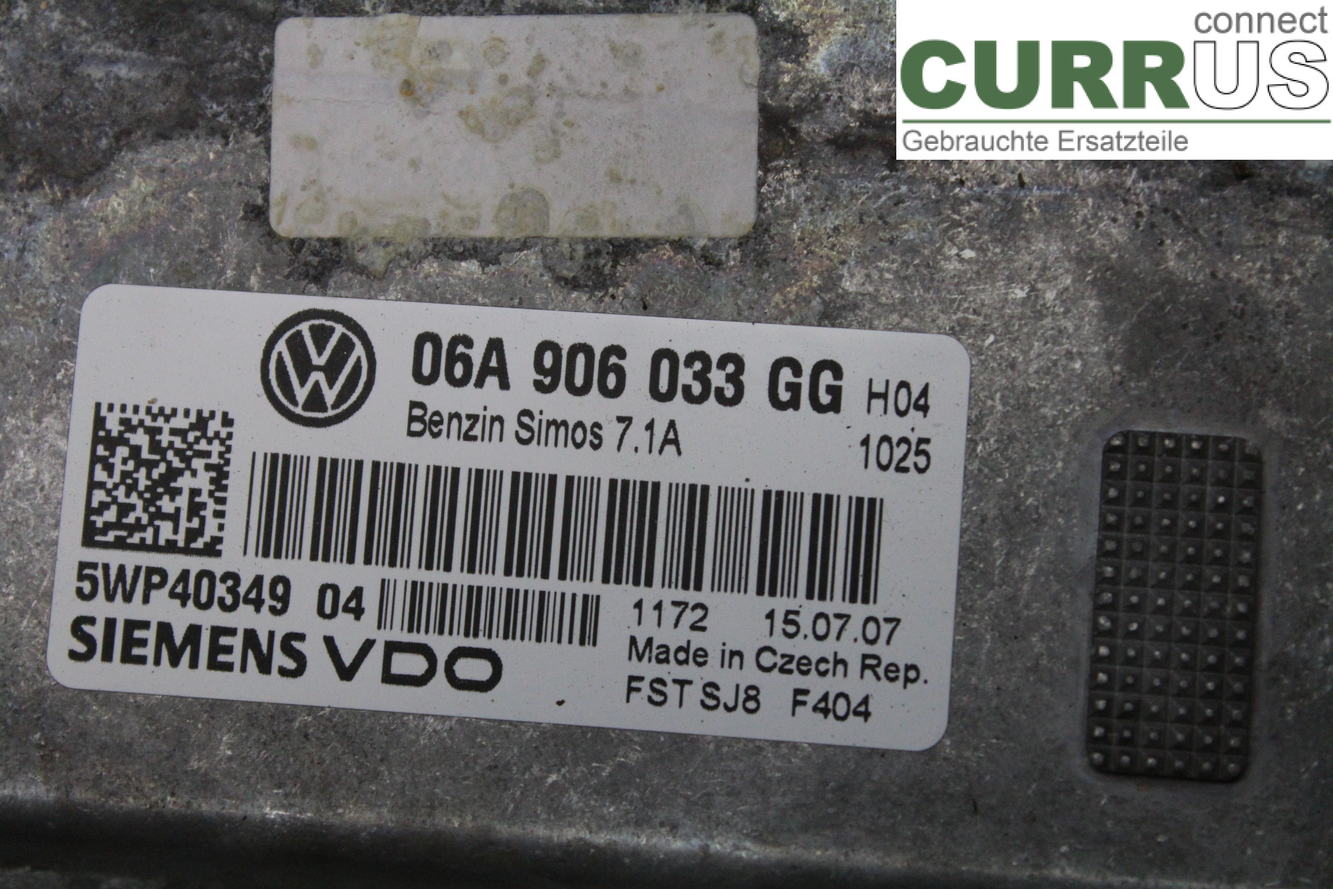 VW GOLF V      04-09 Engine Control Unit (ECU) 06A906033GG 1,6i/BSE