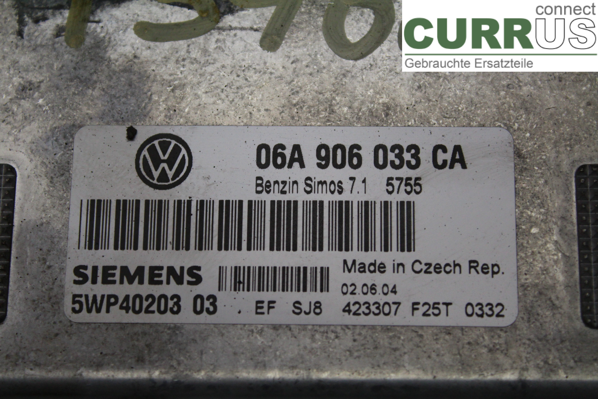 VW GOLF V      04-09 Engine Control Unit (ECU) 06A906033CA 1,6i/BGU