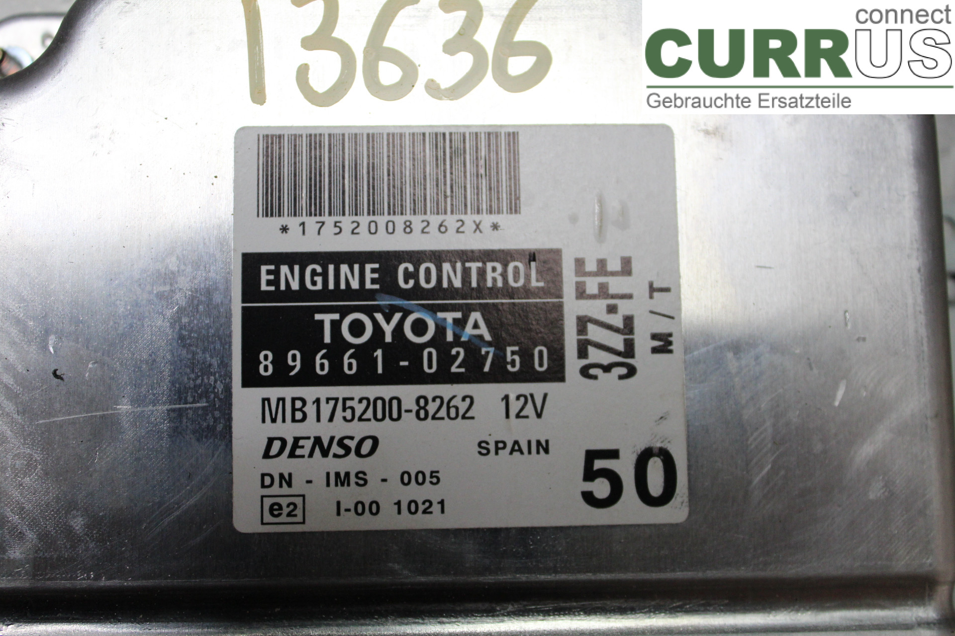 TOYOTA COROLLA   02-07 Engine Control Unit (ECU) 8966102750 1,6i/3ZZ-FE
