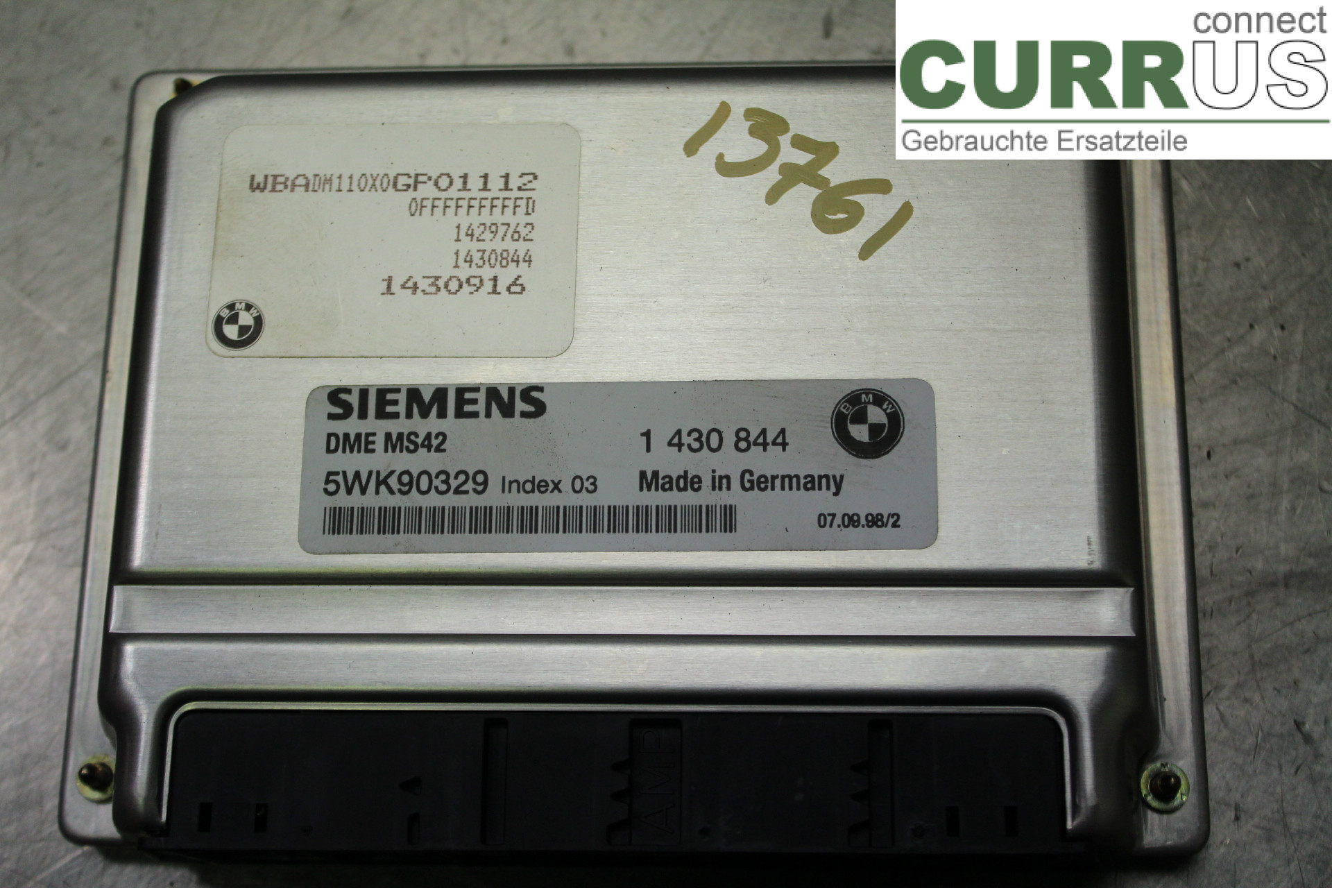 BMW 5 E39 95-04 Engine Control Unit (ECU) 1430844 2,0i/M52-TUB20