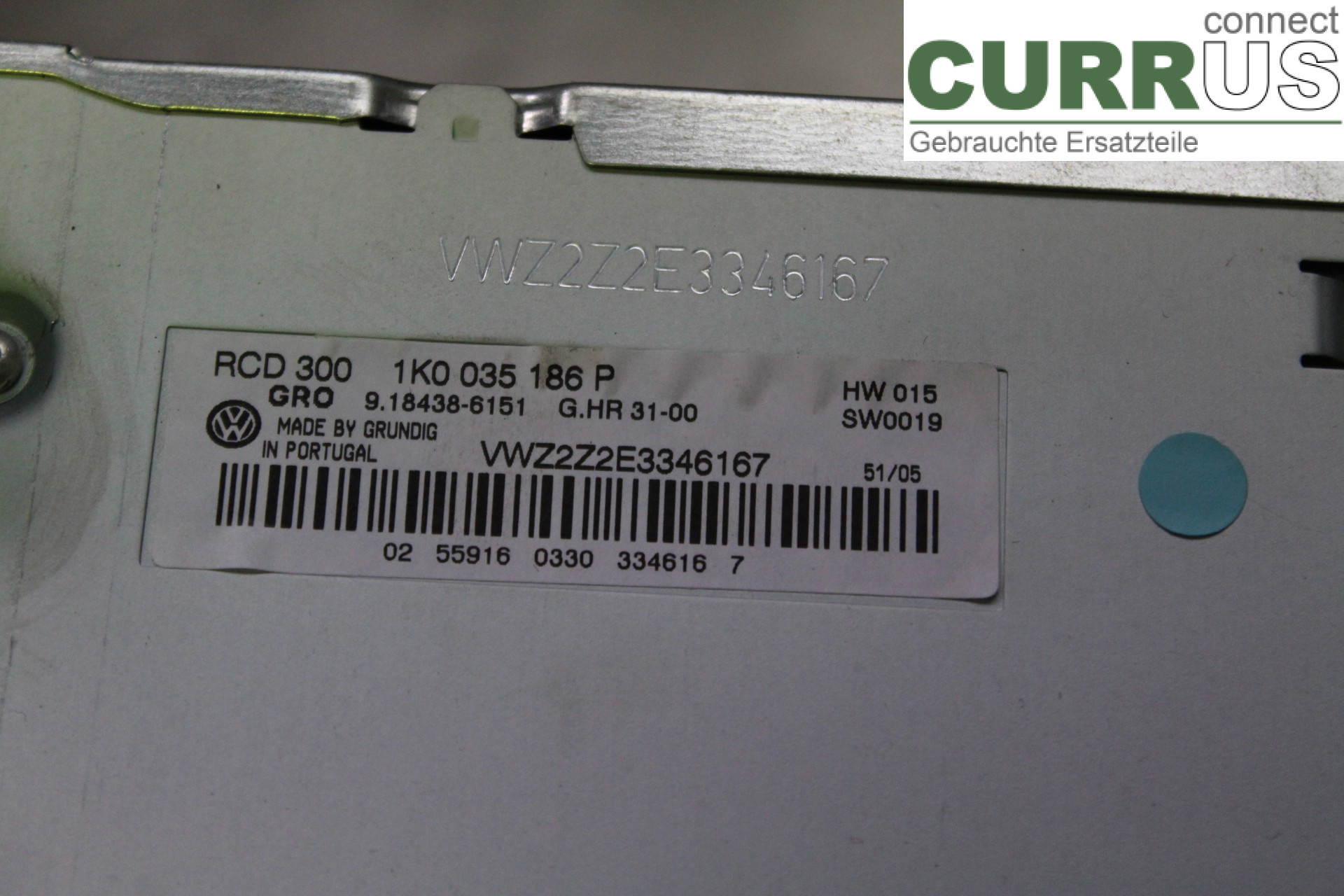 VW PASSAT      05-10 Radio CD /Multimediapanel 1K0035186P 1,6FSi/BLF