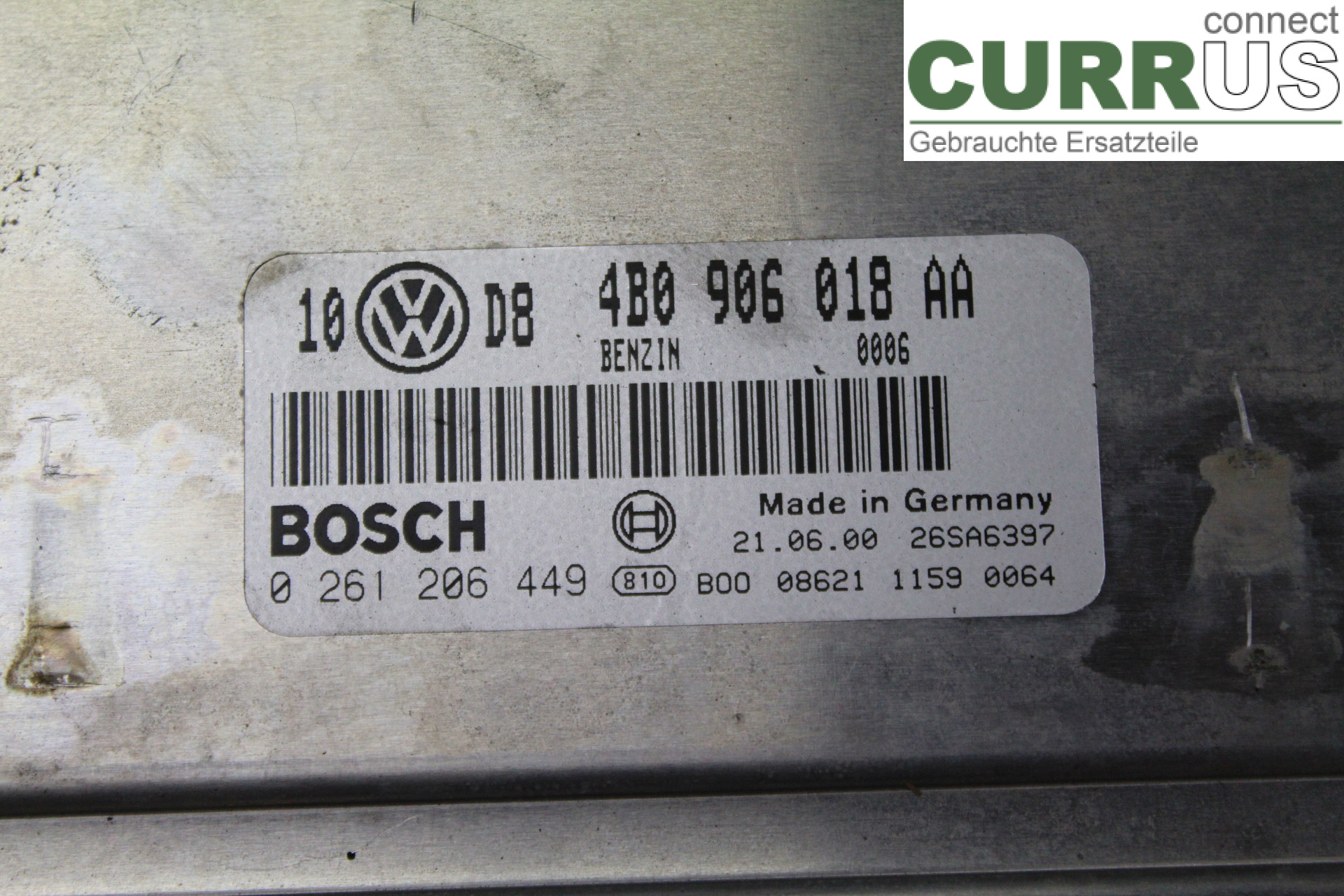 VW PASSAT      97-00 Engine Control Unit (ECU) 4B0906018AA 1,8T/APU