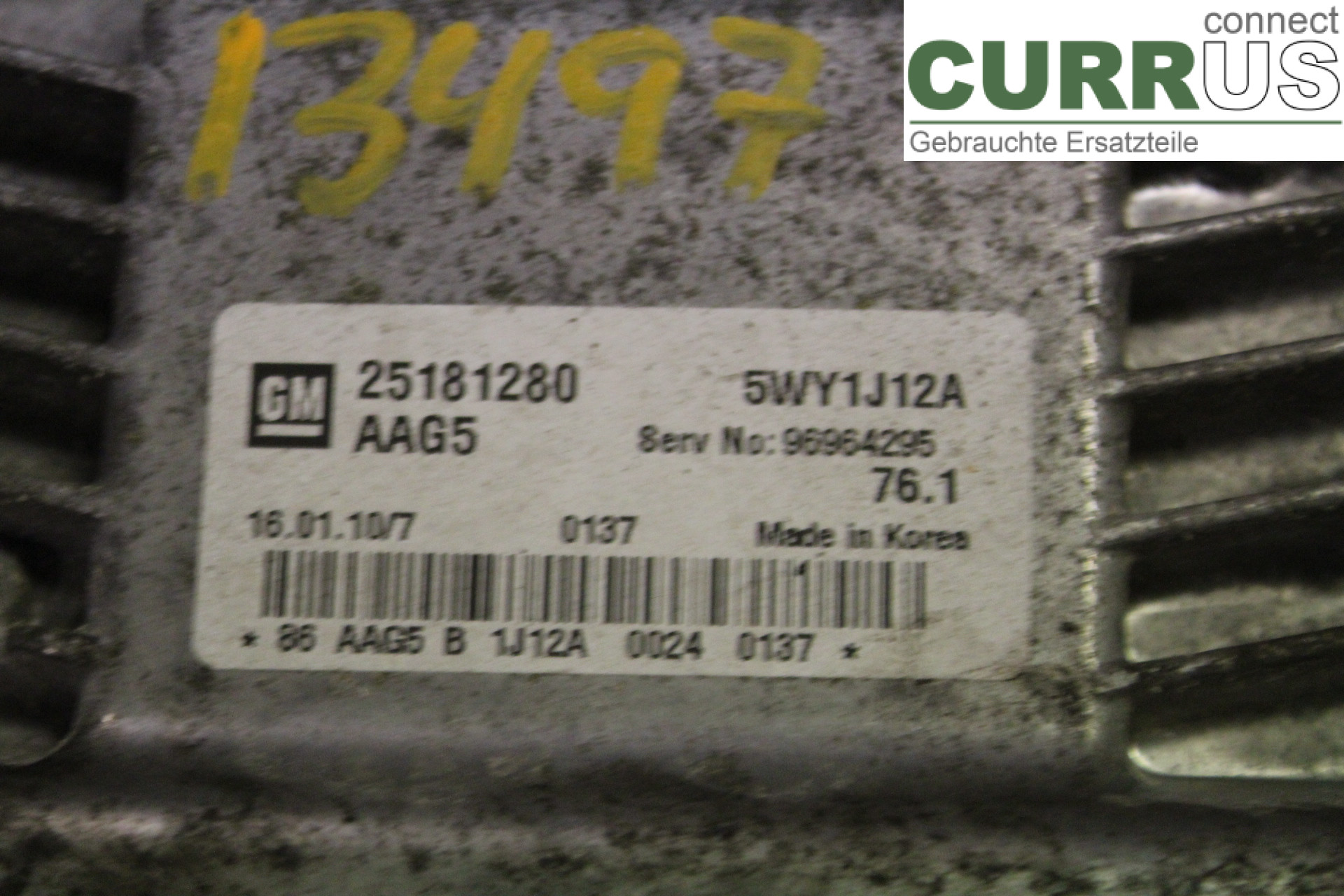 CHEVROLET CRUZE Motorens styreenhed (ECU) 25181280 1,6i/A16XER