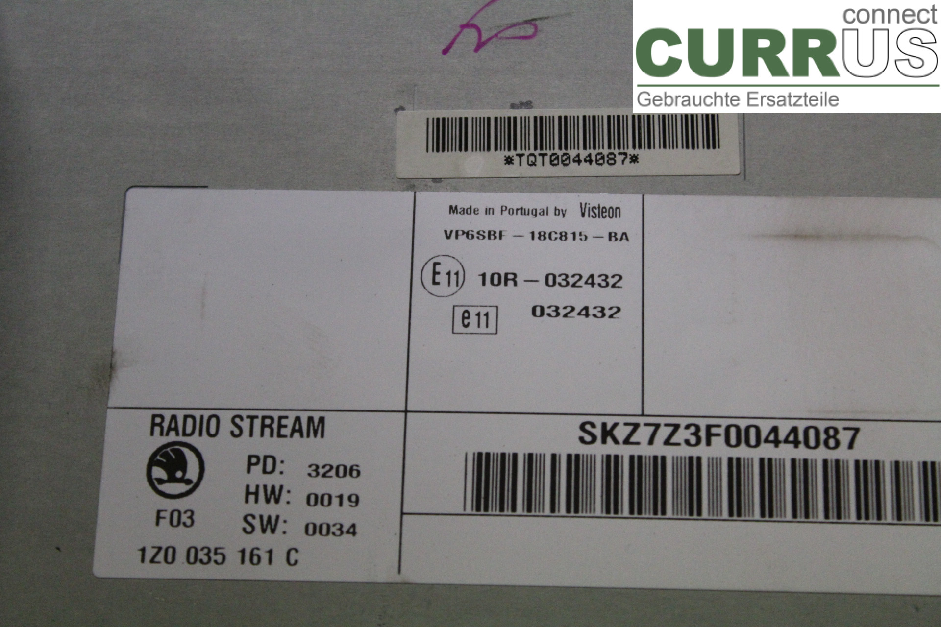 SKODA OCTAVIA    05-13 Radio CD / panel multimedialny 1Z0035161C 1,6i/BSE