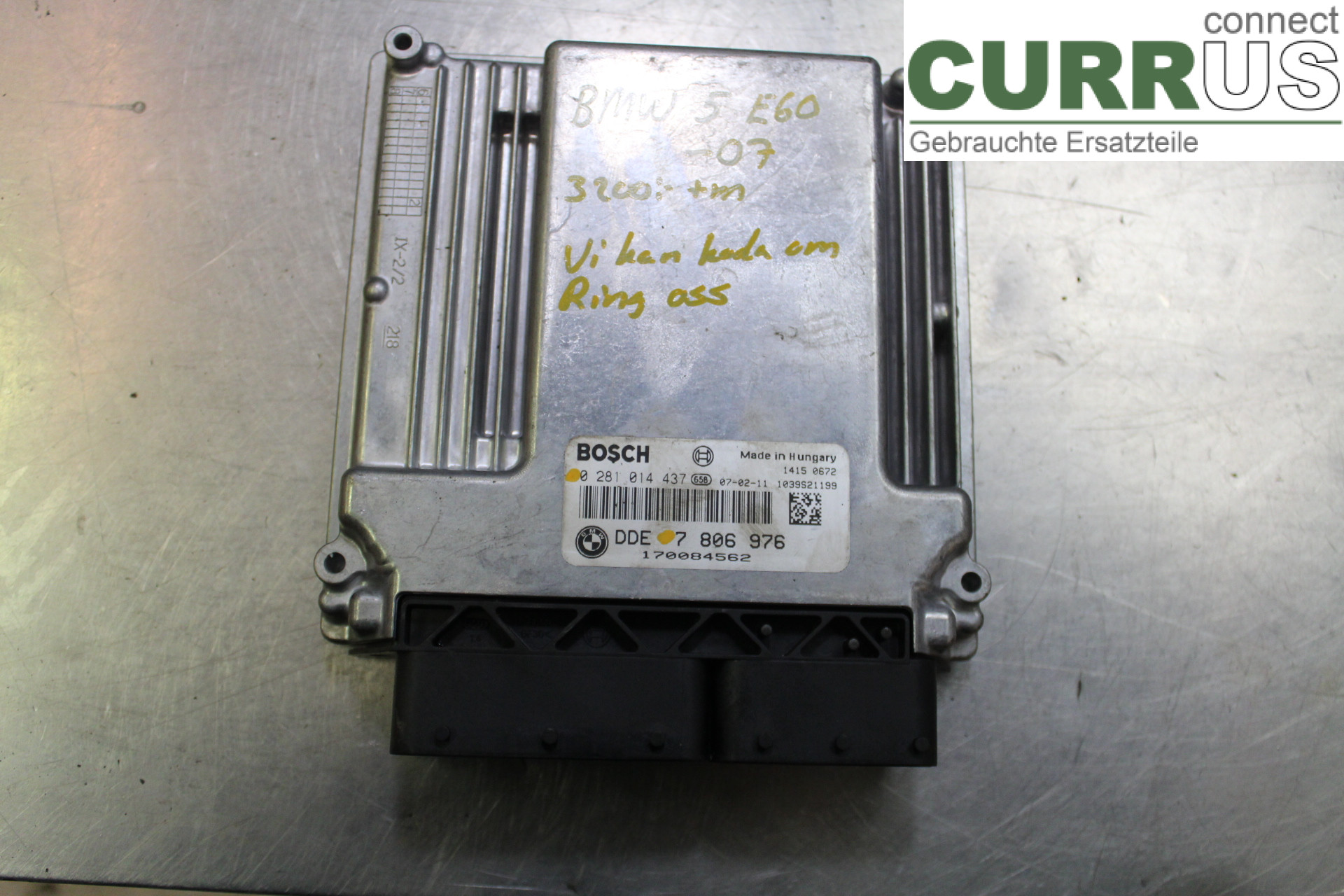 BMW 5 E60/61 Sed/Tou 02-10 Engine Control Unit (ECU) 7806976 