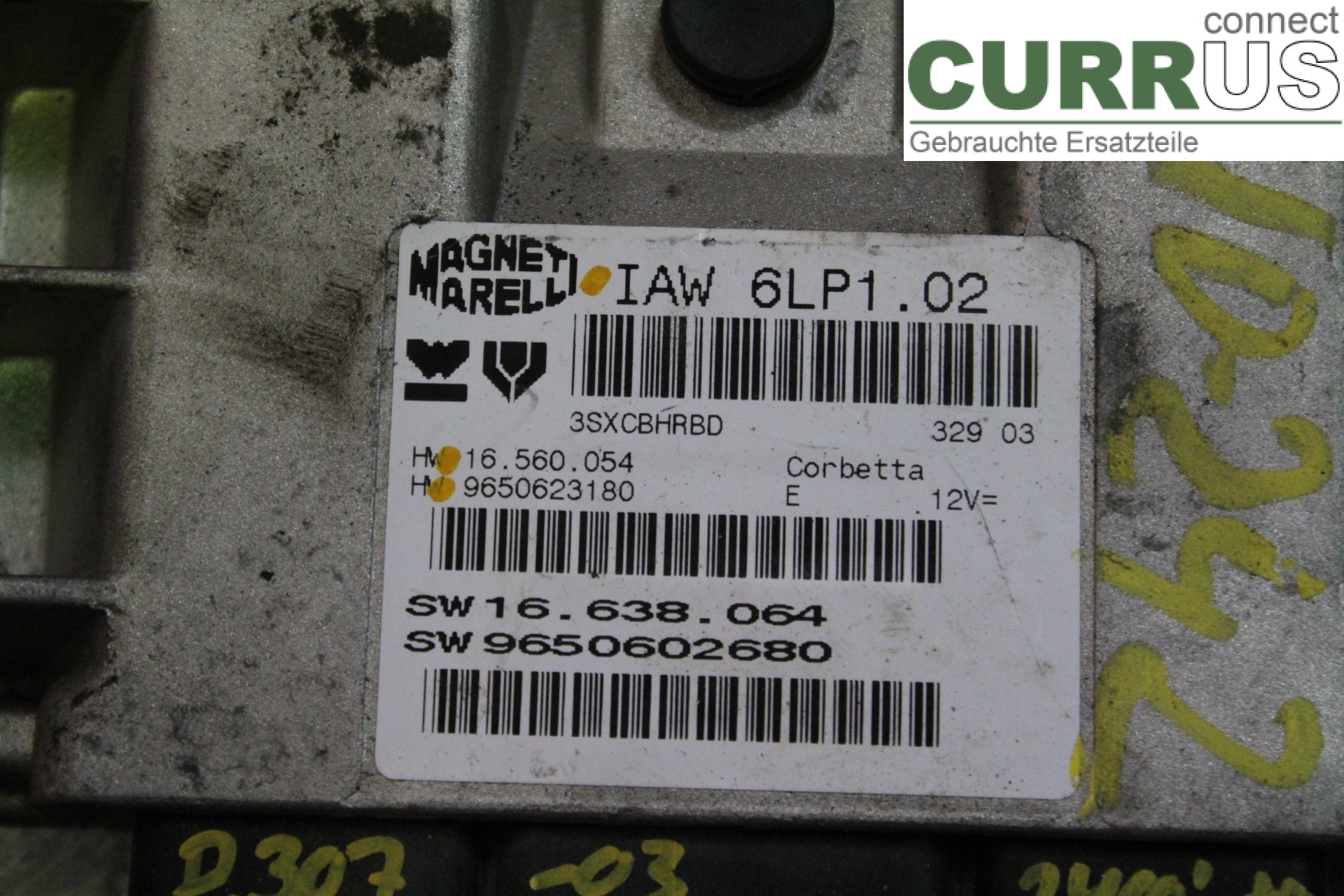 PEUGEOT 307     01-05 Engine Control Unit (ECU) 9650623180 