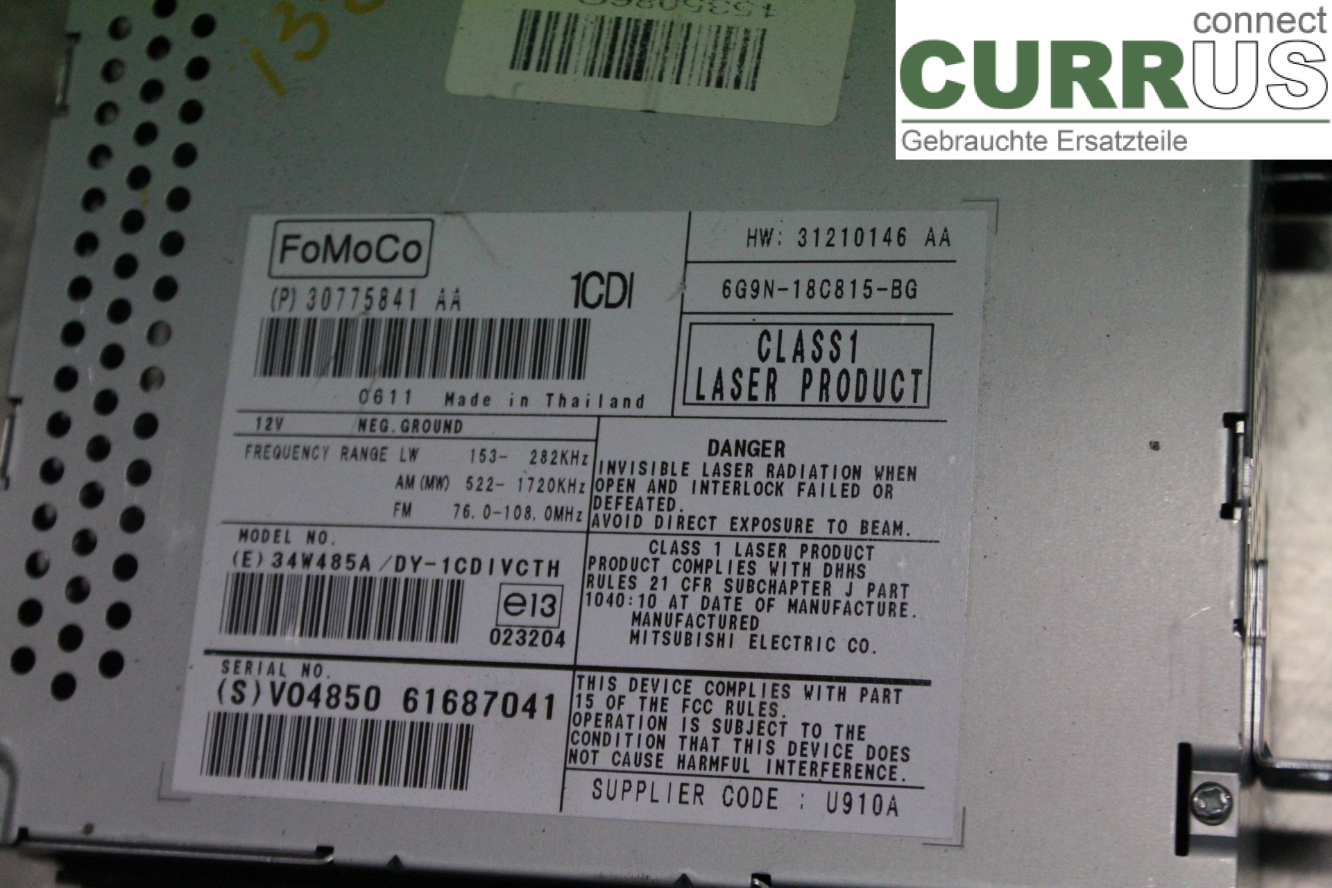 VOLVO S80      07- 13 Radio CD / panneau multimédia 30775841AA 2,4D/D5244T4