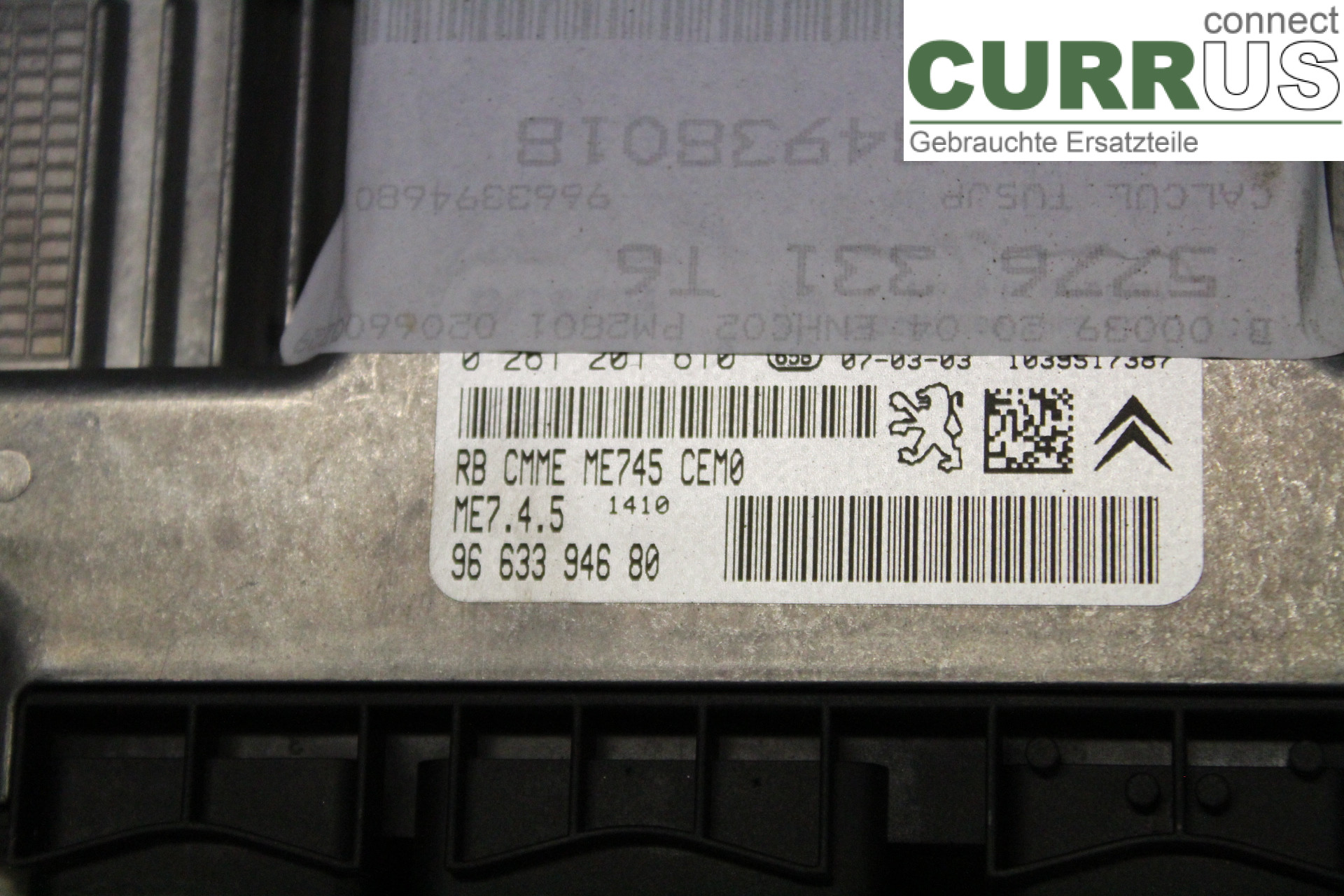 PEUGEOT 307     05-08 Motorens styreenhed (ECU) 9663394680 1,6i/NFU