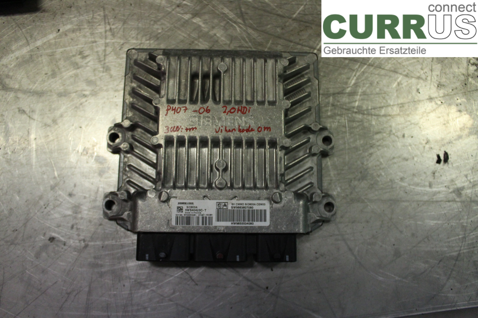PEUGEOT 407 Engine Control Unit (ECU) 9663607080 