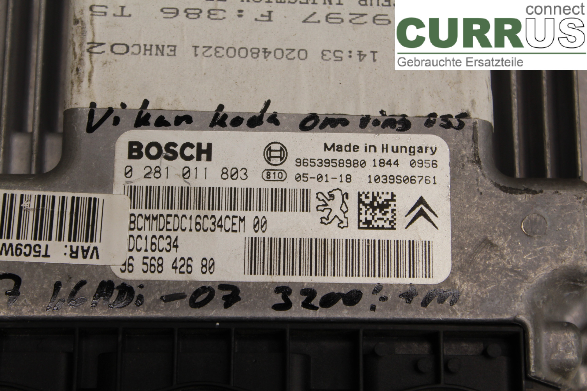 PEUGEOT 307     05-08 Motorens styreenhed (ECU) 9656842680 