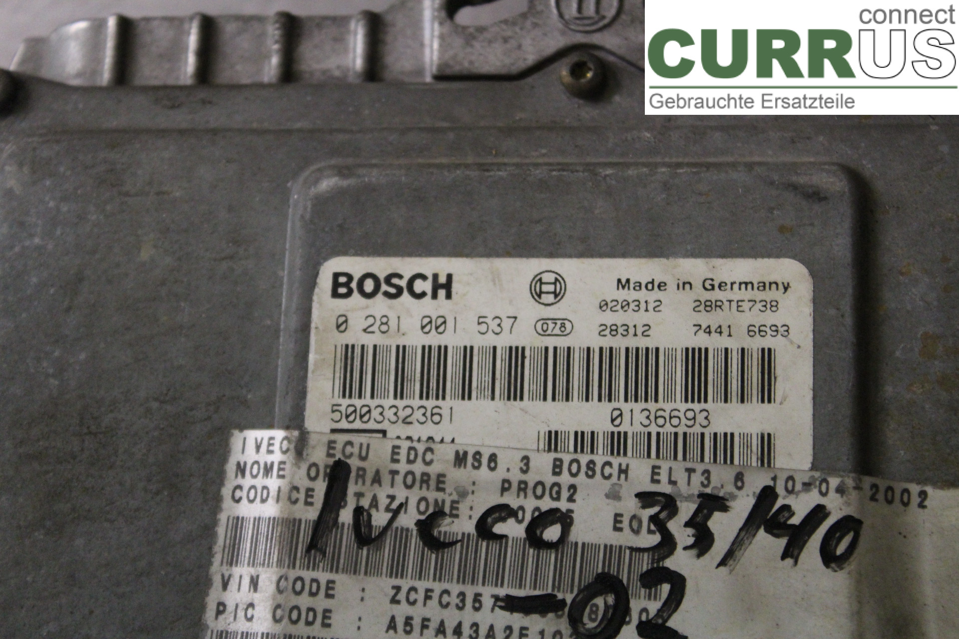 IVECO DAILY 00-06 Engine Control Unit (ECU) 500332361 