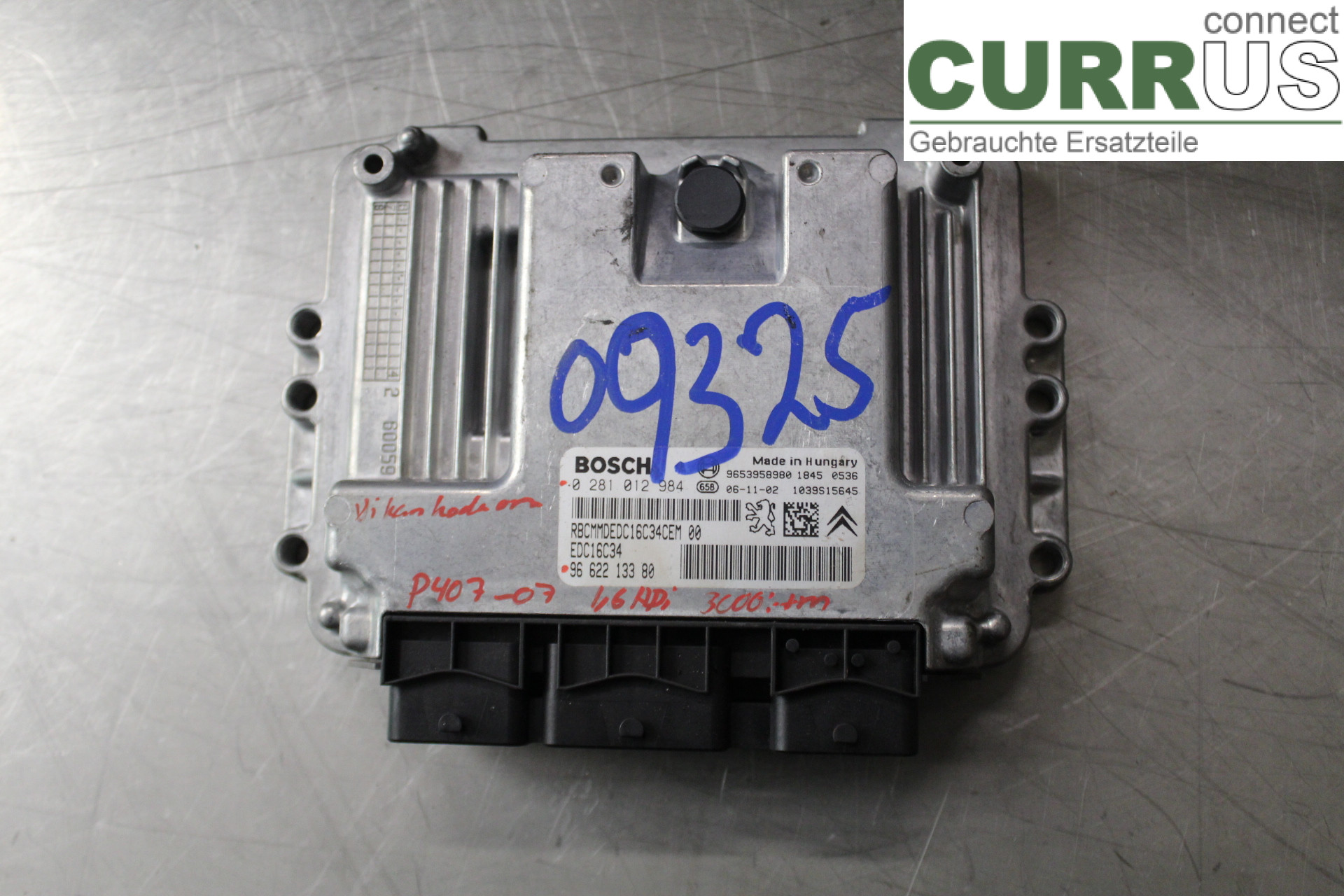 PEUGEOT 407 Engine Control Unit (ECU) 9662213380 