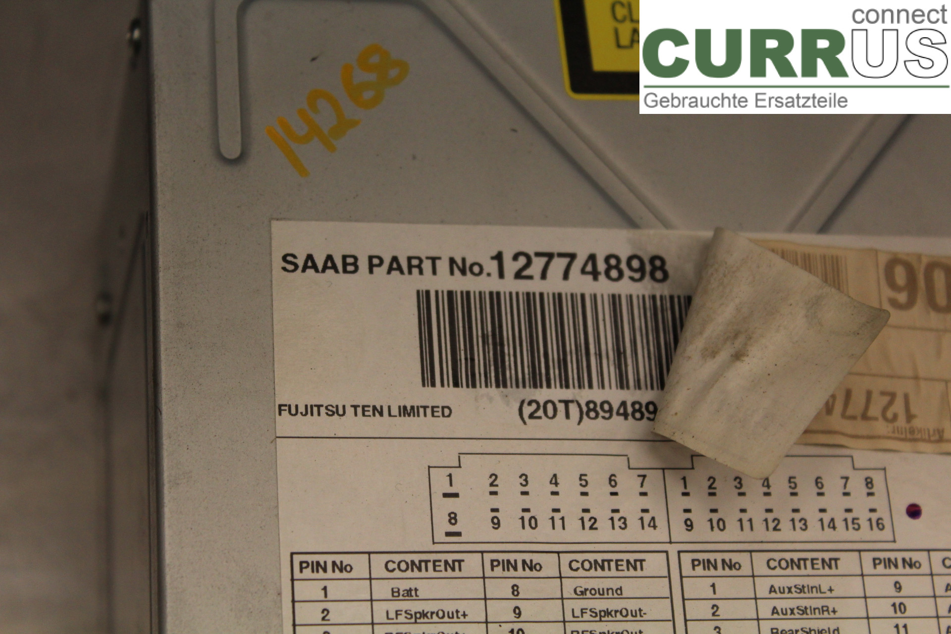 SAAB 9-3 VER 2 Radio CD / Multimedia panel 12774898 1,9TiD/Z19DTH
