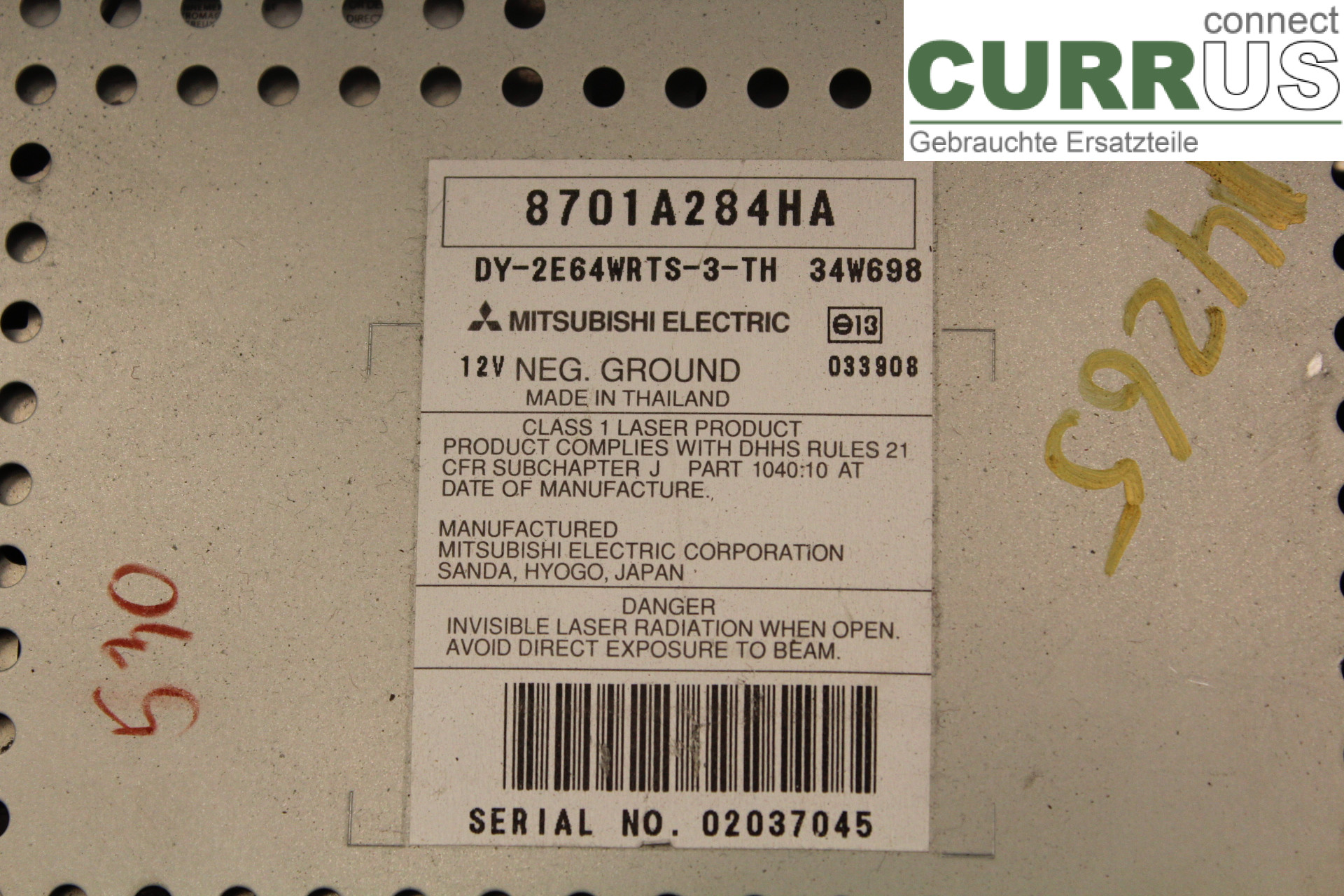 MITSUBISHI L200   06-15 Radio CD /Multimediapanel 02037045 2,5Di/4D56