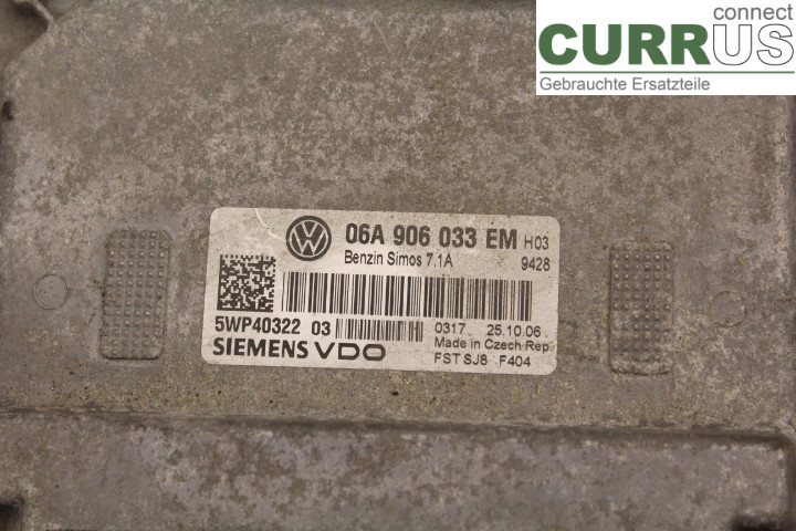 VW JETTA V    06-10 Motorens styreenhed (ECU) 06A906033EM 1,6i/BSE