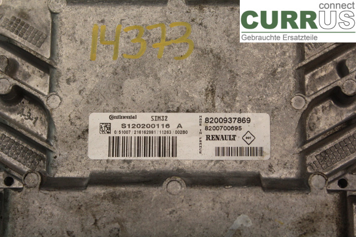 RENAULT CLIO III  09-12 Engine Control Unit (ECU) 8200937869 1,2i/D4F742