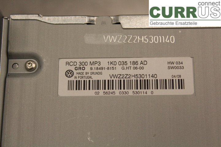 VW GOLF V      04-09 Radio CD / Multimedia panel 1K0035186AD 1,9TDi/BLS