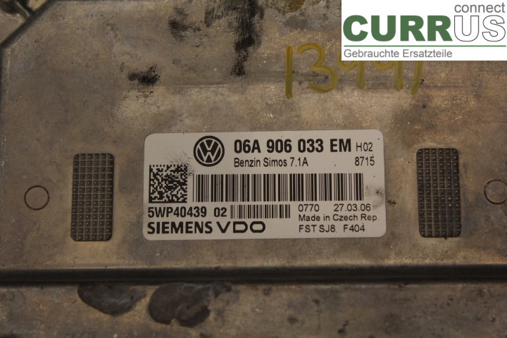 VW GOLF V      04-09 Engine Control Unit (ECU) 06A906033EM 1,6i/BSE