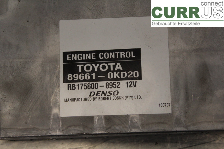TOYOTA HILUX 05-16 Engine Control Unit (ECU) 896610KD20 2,5D4D/2KDFTV