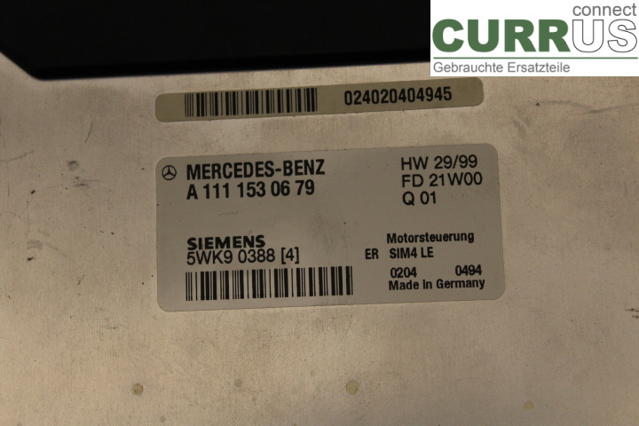 MB C (203) 00-07 Engine Control Unit (ECU) A1111530679 2,0K/M111.955
