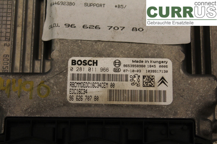 CITROEN C4 I   05-10 Motorsteuergerät (ECU) 9662670780 1,6HDi/9HZ