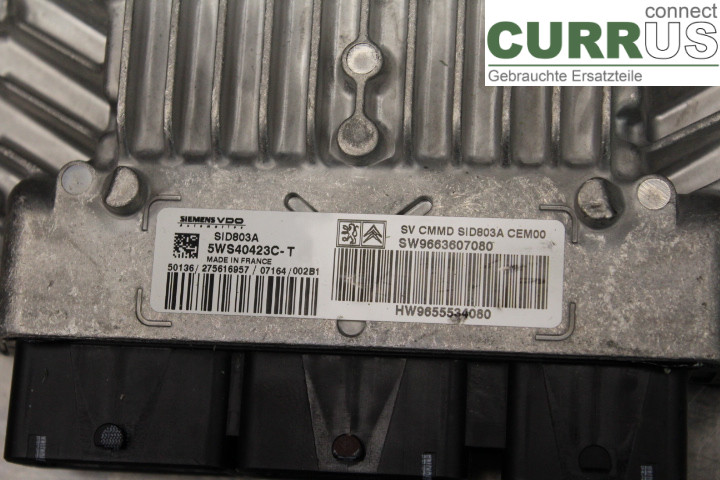 PEUGEOT 407 Engine Control Unit (ECU) 9663607080 2,0HDi/RHR
