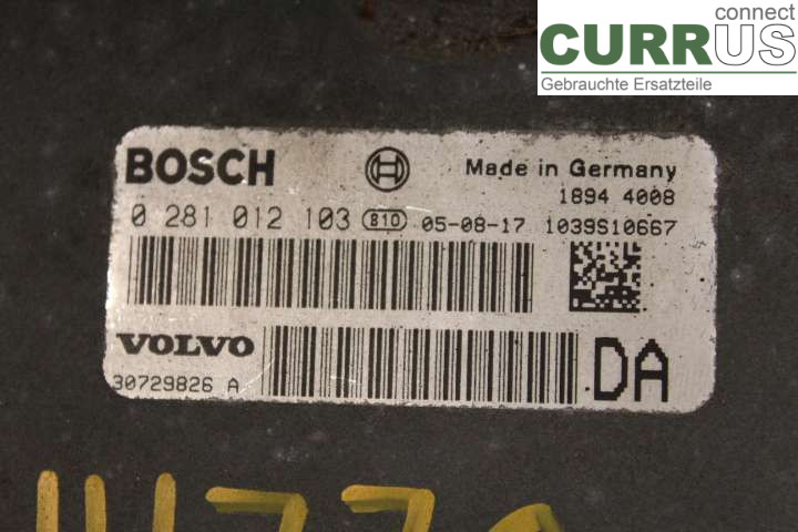 VOLVO S60 05-10 Engine Control Unit (ECU) 30729826A 2,4D/D5244T4