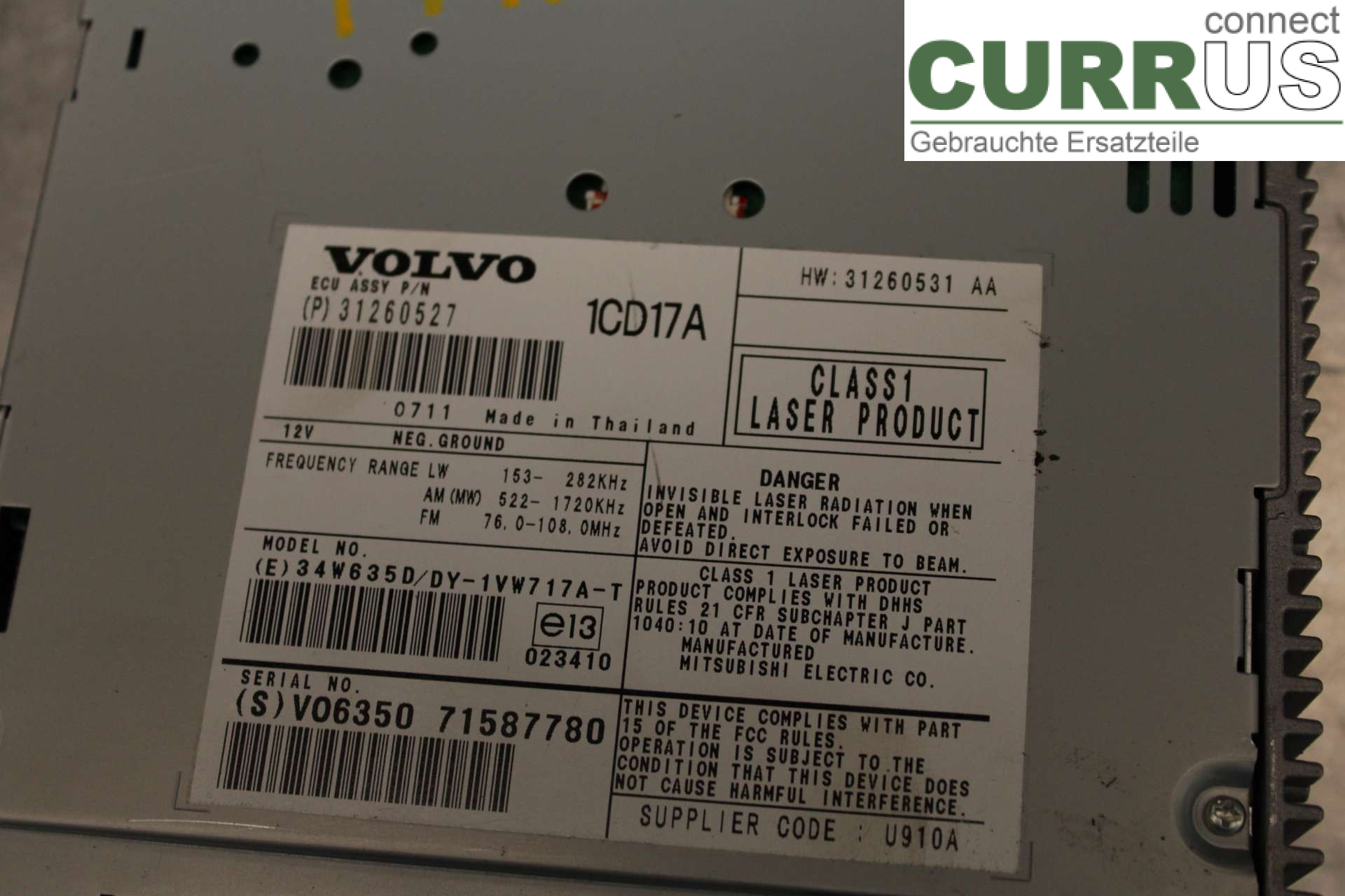 VOLVO V50      08-12 Radio CD / Multimedia panel 31260527 2,0D/D4204T