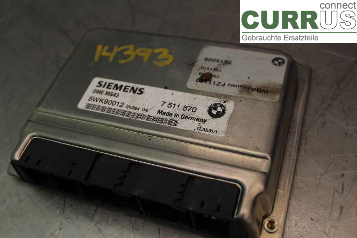 BMW 3 E46      98-05 Engine Control Unit (ECU) 7511570 3,0i/M54B30
