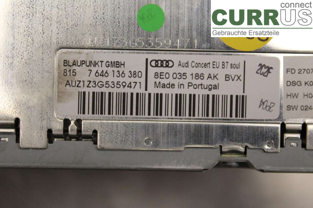AUDI A4/S4  05-07 Radio CD / Multimedia panel 8E0035186AK ASB