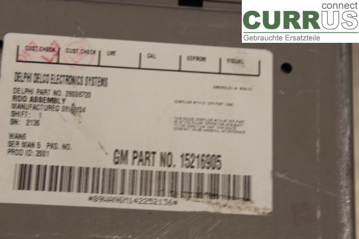 CHEVROLET COLORADO Radio CD / Multimedia panel 15216905 3.5i