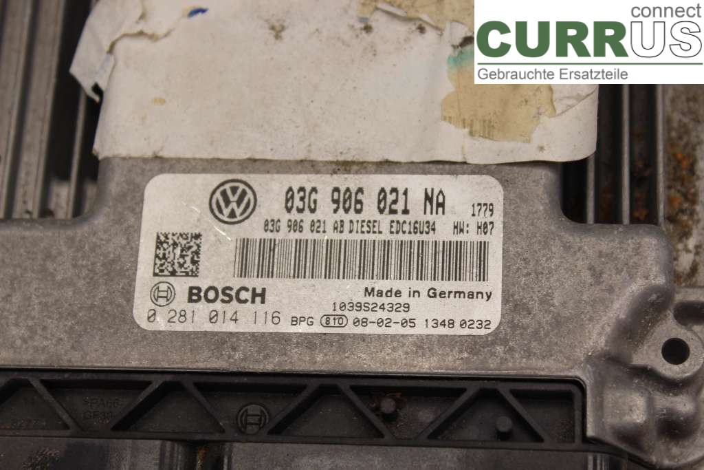 VW GOLF V      04-09 Engine Control Unit (ECU) 03G906021NA 1.9TDi/BLS